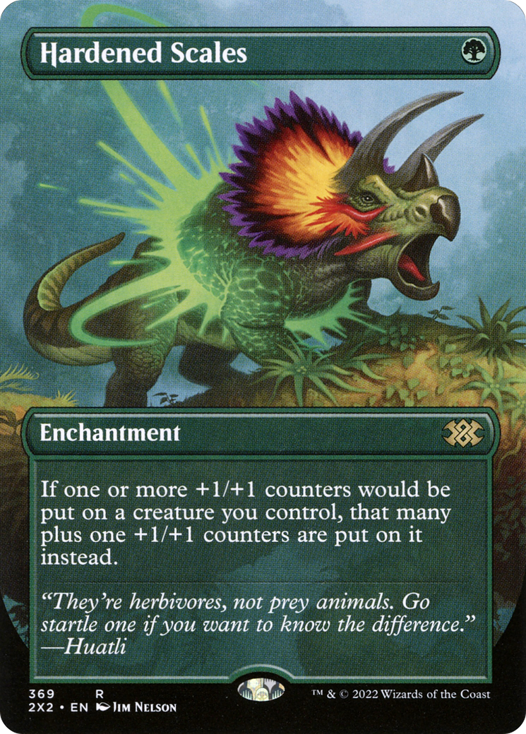 Hardened Scales (Borderless Alternate Art) [Double Masters 2022] | Grognard Games