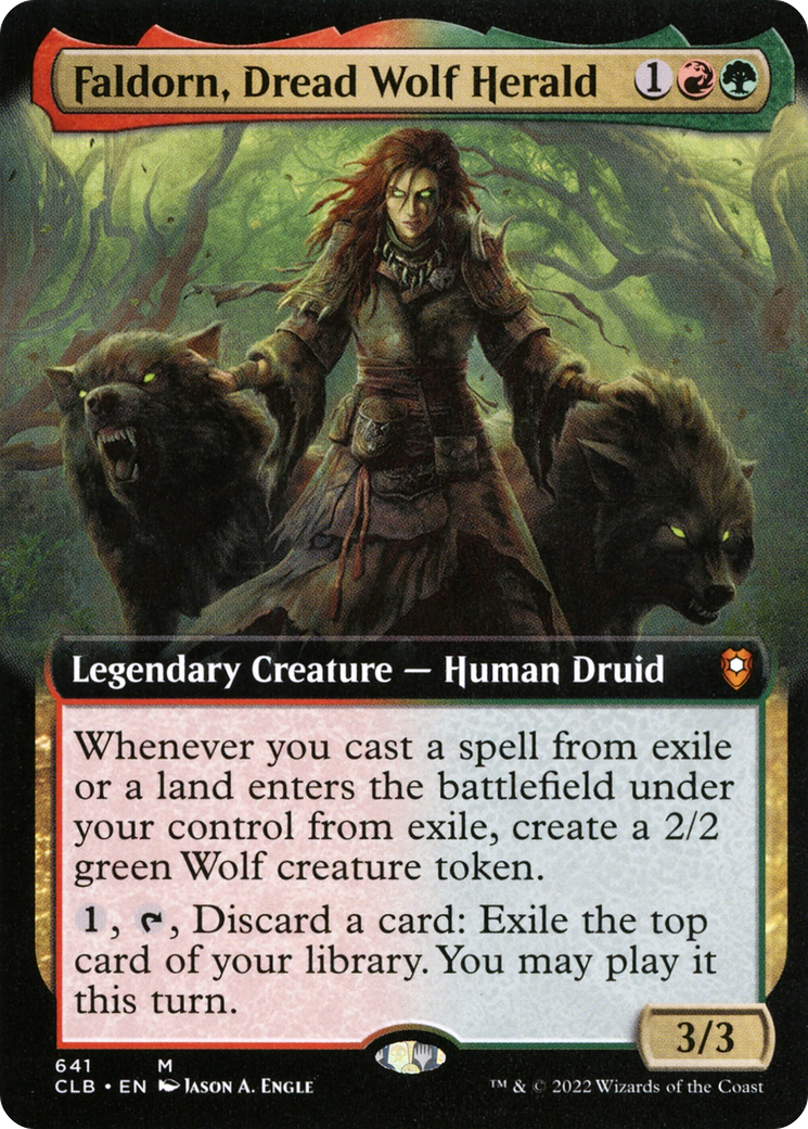 Faldorn, Dread Wolf Herald (Extended Art) [Commander Legends: Battle for Baldur's Gate] | Grognard Games