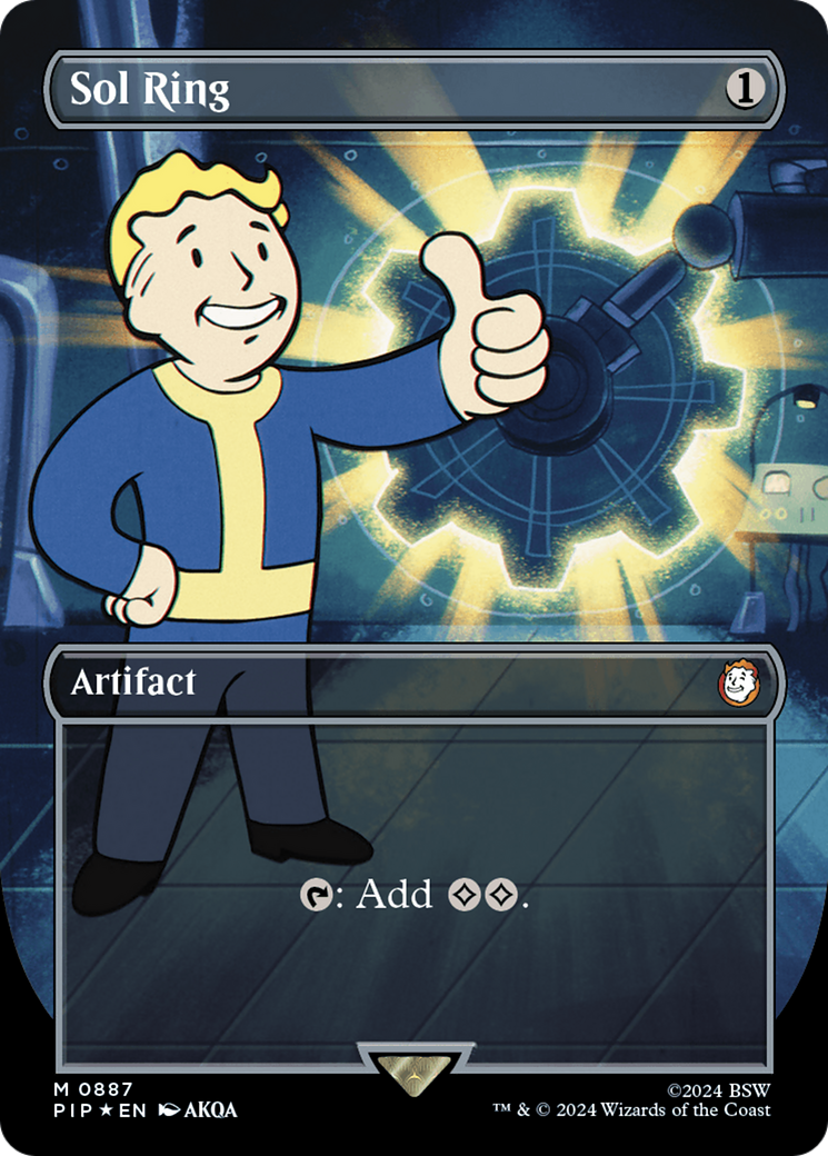 Sol Ring (Borderless) (Surge Foil) [Fallout] | Grognard Games