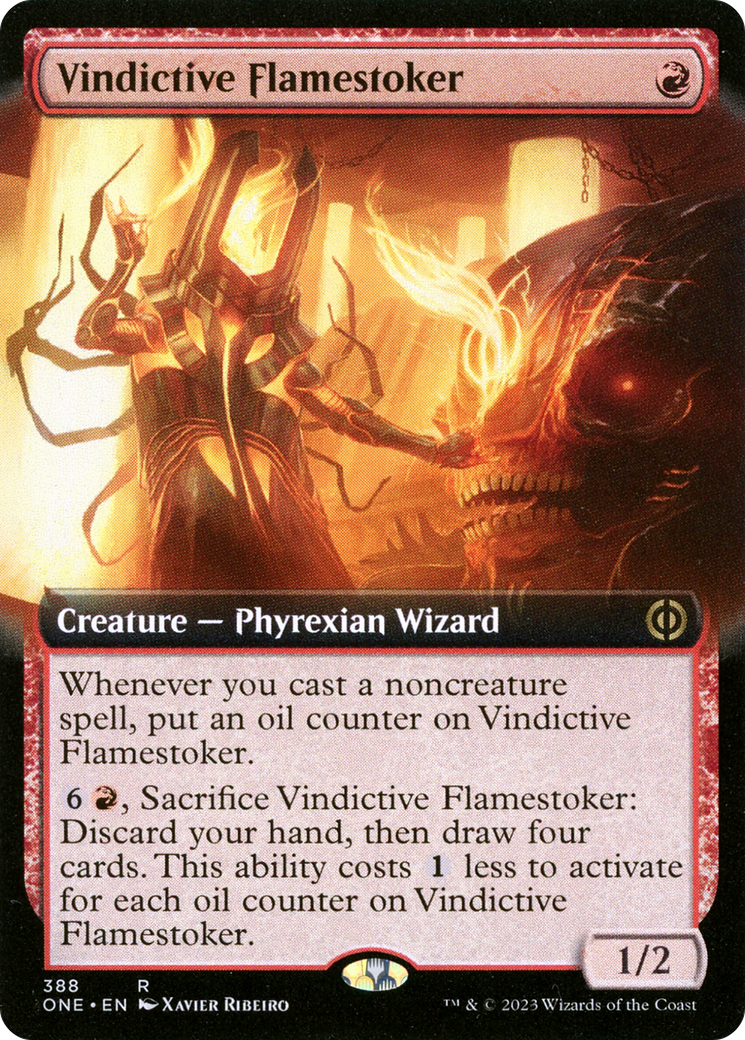 Vindictive Flamestoker (Extended Art) [Phyrexia: All Will Be One] | Grognard Games