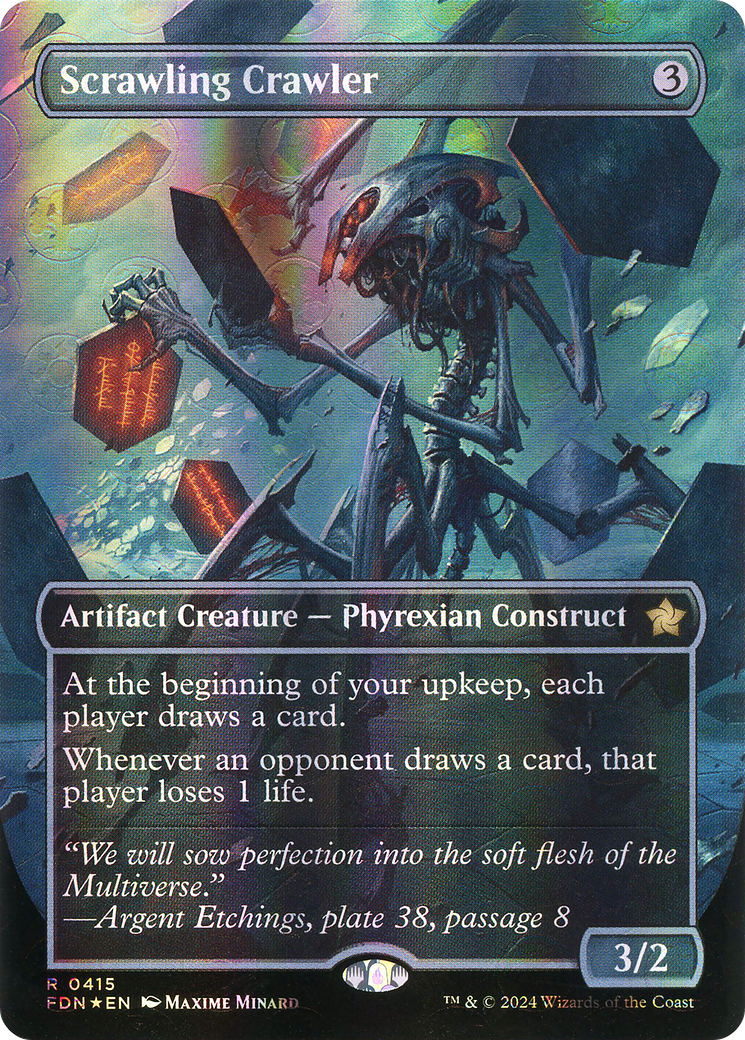 Scrawling Crawler (Borderless) (Mana Foil) [Foundations] | Grognard Games