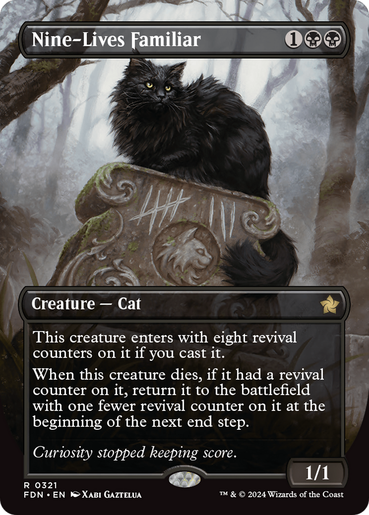 Nine-Lives Familiar (Borderless) [Foundations] | Grognard Games