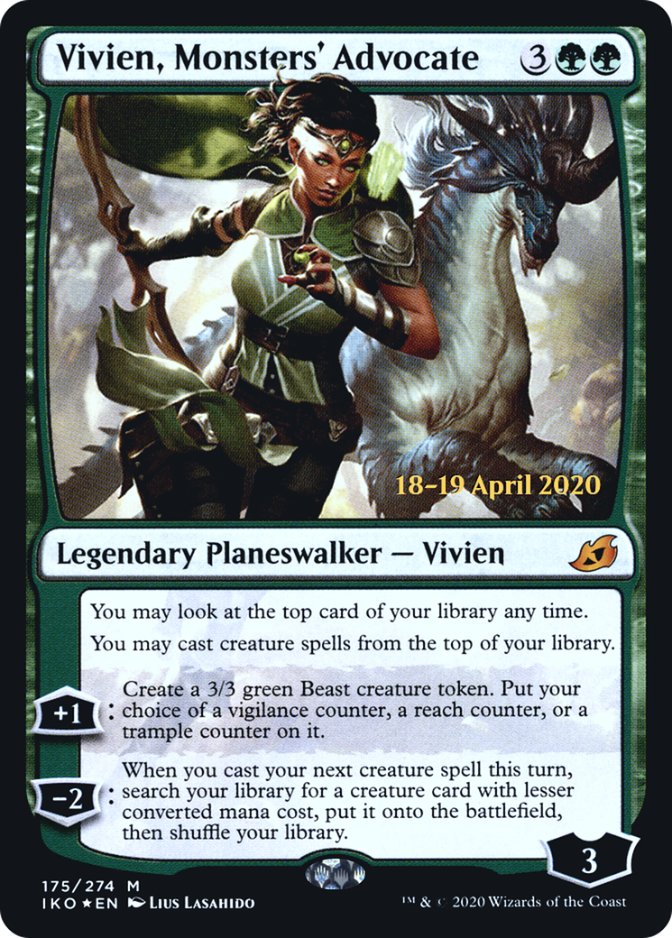 Vivien, Monsters' Advocate  [Ikoria: Lair of Behemoths Prerelease Promos] | Grognard Games