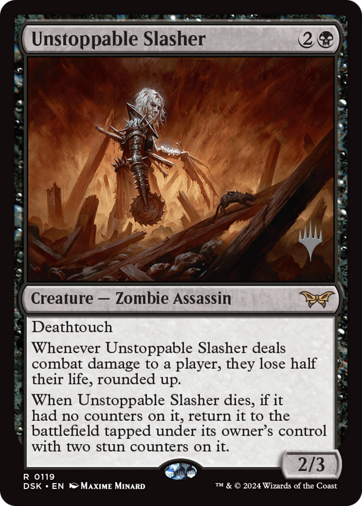 Unstoppable Slasher (0119) (Promo Pack) [Duskmourn: House of Horror Promos] | Grognard Games