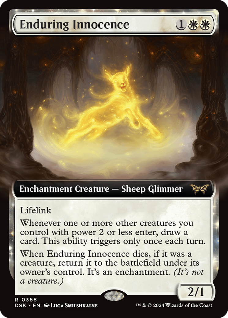 Enduring Innocence (DSK-368) - Duskmourn: House of Horror: (Extended Art, enchantment) Foil | Grognard Games