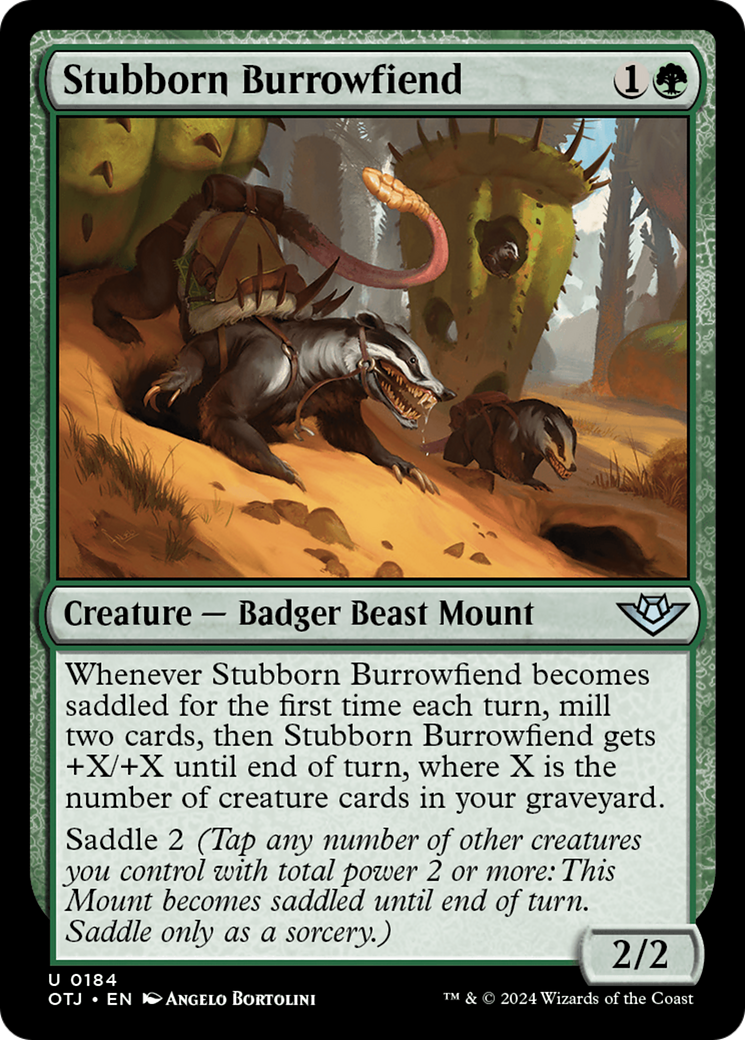 Stubborn Burrowfiend (OTJ-184) - Outlaws of Thunder Junction Foil | Grognard Games