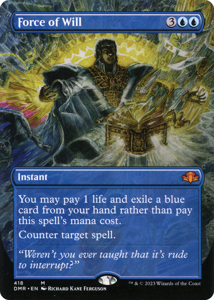 Force of Will (Borderless Alternate Art) [Dominaria Remastered] | Grognard Games