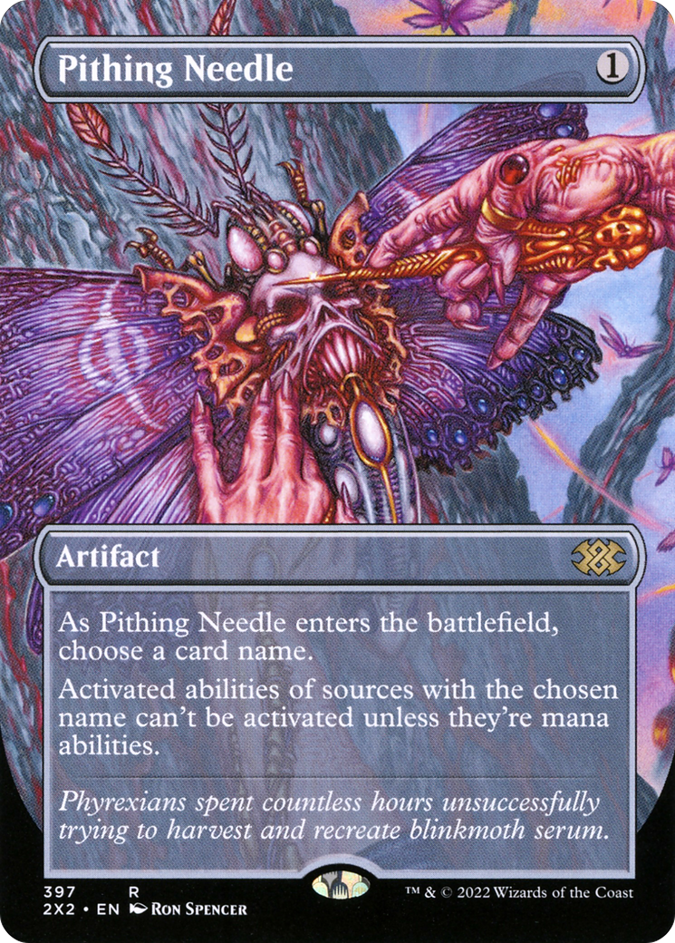 Pithing Needle (Borderless Alternate Art) [Double Masters 2022] | Grognard Games