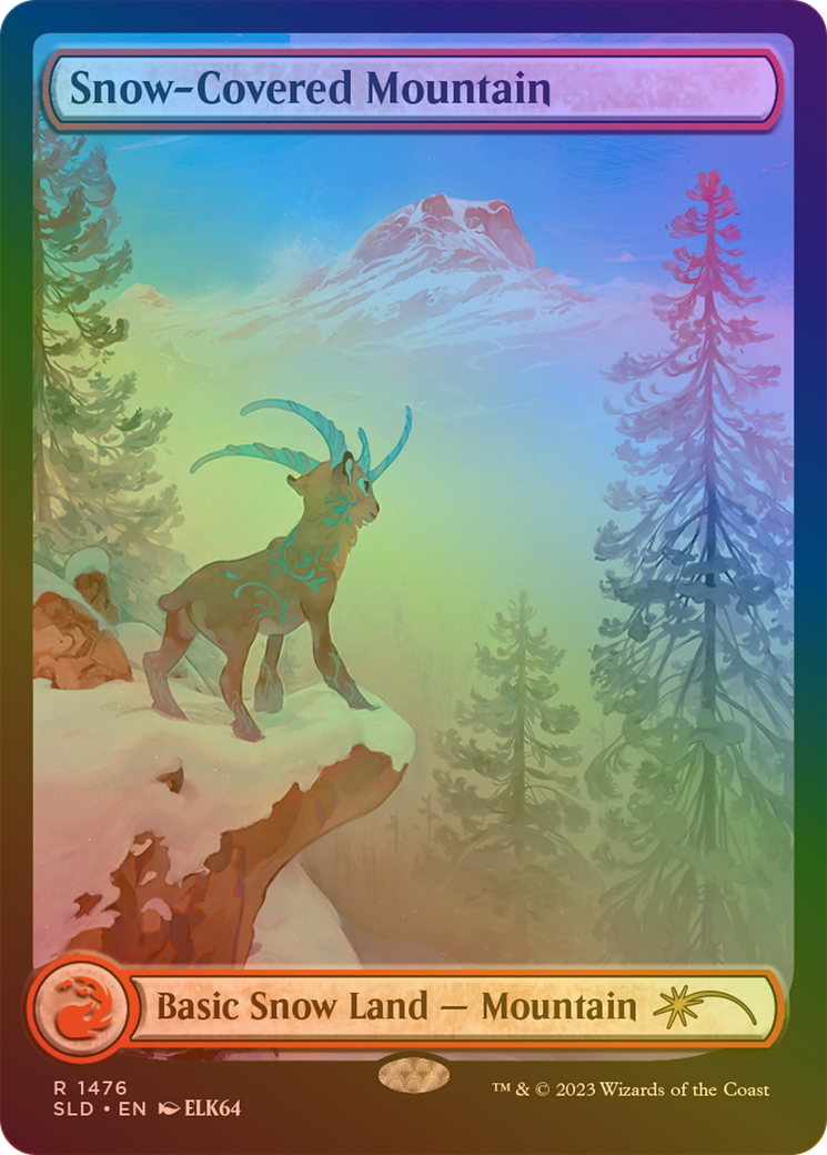 Snow-Covered Mountain (1476) (Rainbow Foil) [Secret Lair Drop Series] | Grognard Games
