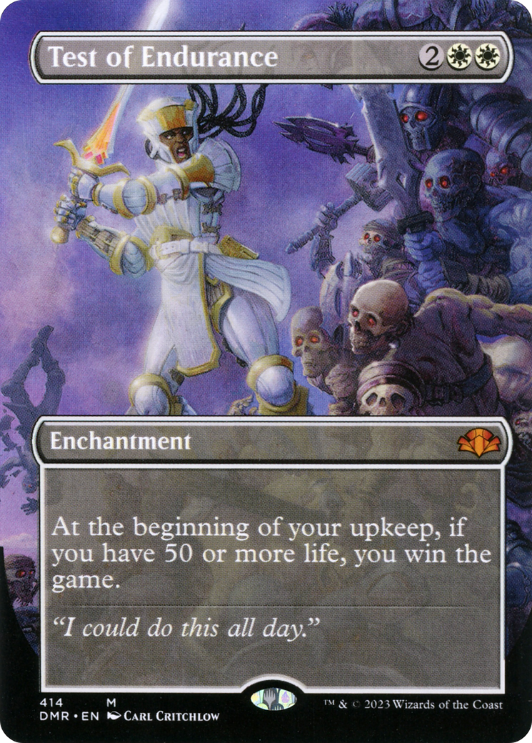 Test of Endurance (Borderless Alternate Art) [Dominaria Remastered] | Grognard Games