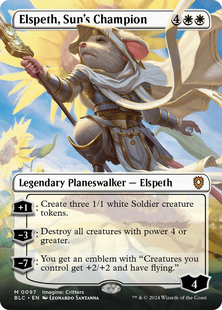 Elspeth, Sun's Champion (Borderless) [Bloomburrow Commander] | Grognard Games
