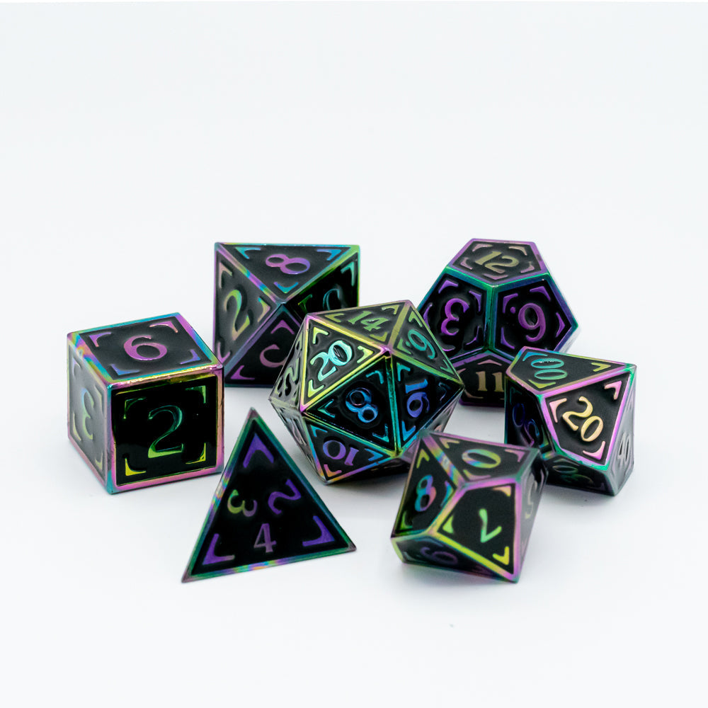 Die Hard Dice  7 Piece RPG set - Reticle Zenith Dark Matter | Grognard Games