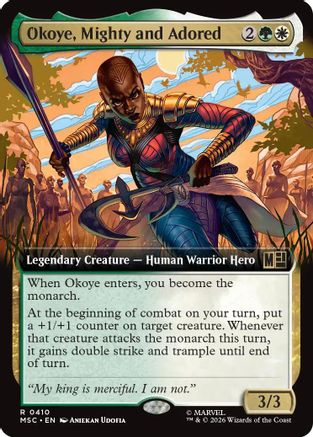 Okoye, Mighty and Adored (Extended Art) (MSC-410) - Commander: Marvel Super Heroes | Grognard Games
