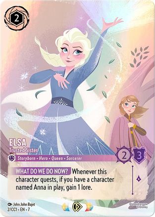 Elsa - Trusted Sister (2) - Disney Lorcana Promo Cards Holofoil | Grognard Games