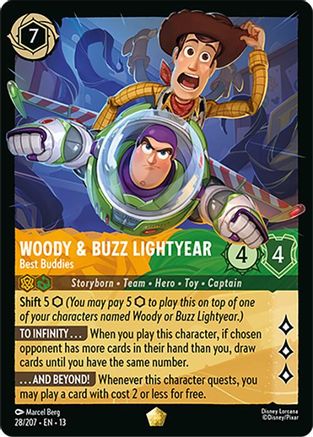 Woody & Buzz Lightyear - Best Buddies (28/204) - Attack of the Vine Cold Foil | Grognard Games