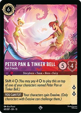 Peter Pan & Tinker Bell - Fast Friends (60/204) - Attack of the Vine Cold Foil | Grognard Games