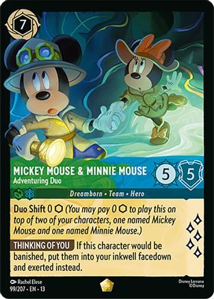 Mickey Mouse & Minnie Mouse - Adventuring Duo (99/204) - Attack of the Vine Cold Foil | Grognard Games