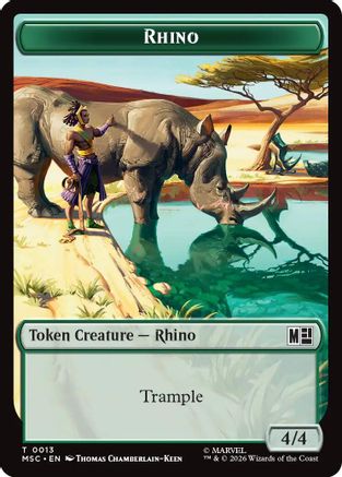 Rhino (013) // Elephant (012) Double-Sided Token (MSC-13 // 12) - Commander: Marvel Super Heroes | Grognard Games