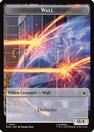 Wall // Alien Double-Sided Token (MSH-1 // 11) - Marvel Super Heroes Foil | Grognard Games