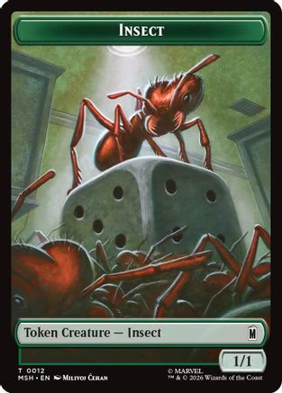 Insect // Clue Double-Sided Token (MSH-12 // 17) - Marvel Super Heroes Foil | Grognard Games