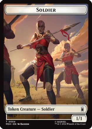 Soldier // Clue Double-Sided Token (MSH-004/017) - Marvel Super Heroes Foil | Grognard Games