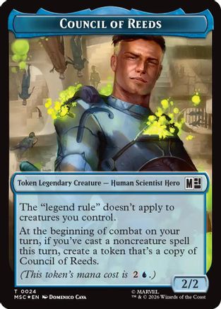 Council of Reeds (024) // Merfolk (024) Double-Sided Token (Surge Foil) (MSC-24 // 24) - Commander: Marvel Super Heroes Foil | Grognard Games