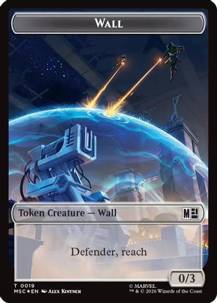 Wall (019) // Merfolk (024) Double-Sided Token (Surge Foil) (MSC-19 // 24) - Commander: Marvel Super Heroes Foil | Grognard Games