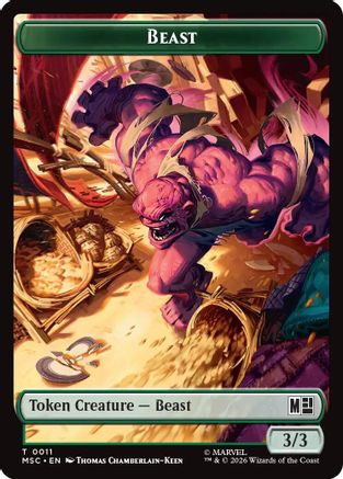 Beast // Vibranium Double-Sided Token (MSC-11 // 15) - Commander: Marvel Super Heroes Foil | Grognard Games