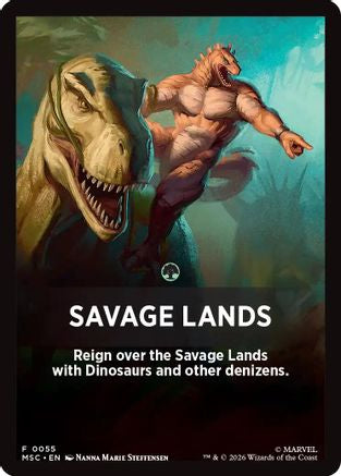 Savage Lands Theme Card (MSC-055) - Commander: Marvel Super Heroes | Grognard Games