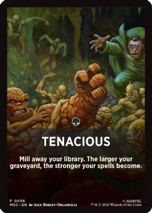 Tenacious Theme Card (MSC-056) - Commander: Marvel Super Heroes | Grognard Games