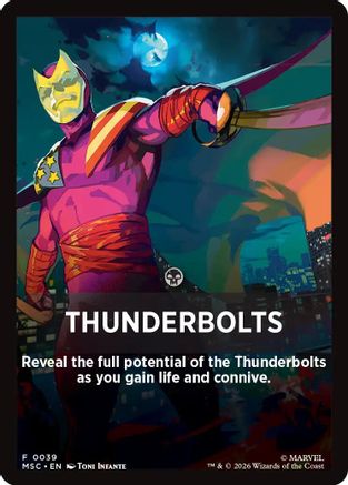 Thunderbolts Theme Card (MSC-039) - Commander: Marvel Super Heroes | Grognard Games