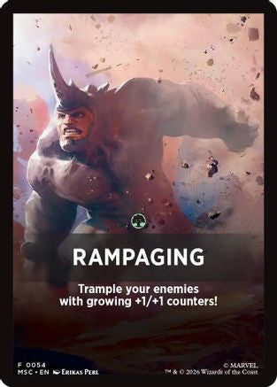 Rampaging Theme Card (MSC-054) - Commander: Marvel Super Heroes | Grognard Games