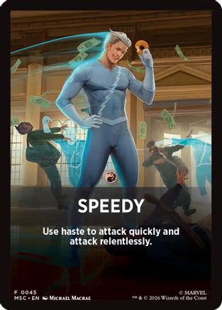 Speedy Theme Card (MSC-045) - Commander: Marvel Super Heroes | Grognard Games