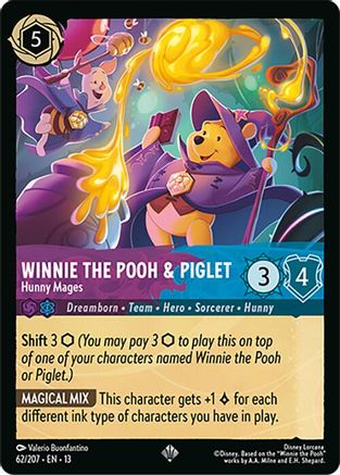 Winnie the Pooh & Piglet - Hunny Mages (62/204) - Attack of the Vine Cold Foil | Grognard Games