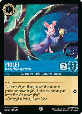 Piglet - Hunny Mage Apprentice (154/204) - Attack of the Vine Cold Foil | Grognard Games