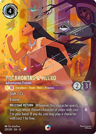 Pocahontas & Meeko - Adventurous Friends (Enchanted) (227/204) - Attack of the Vine Holofoil | Grognard Games