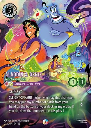 Aladdin & Genie - Mischievous Pals (Enchanted) (232/204) - Attack of the Vine Holofoil | Grognard Games
