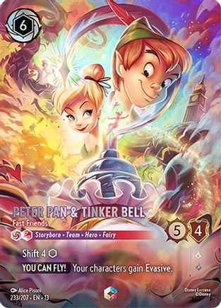 Peter Pan & Tinker Bell - Fast Friends (Enchanted) (233/204) - Attack of the Vine Holofoil | Grognard Games