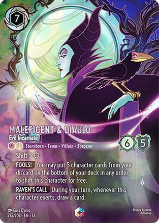 Maleficent & Diablo - Evil Incarnate (Enchanted) (235/204) - Attack of the Vine Holofoil | Grognard Games