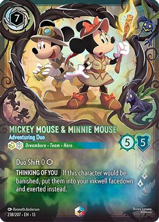 Mickey Mouse & Minnie Mouse - Adventuring Duo (Enchanted) (238/204) - Attack of the Vine Holofoil | Grognard Games