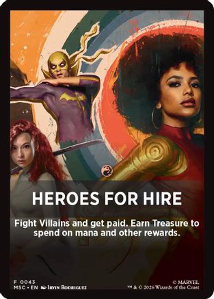 Heroes For Hire Theme Card (MSC-043) - Commander: Marvel Super Heroes | Grognard Games