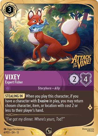 Vixey - Expert Fisher (4) - Disney Lorcana Promo Cards Holofoil | Grognard Games