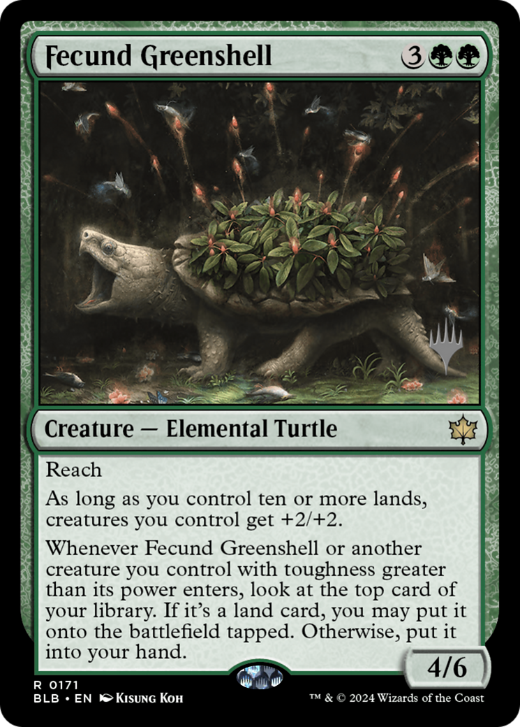 Fecund Greenshell (Promo Pack) [Bloomburrow Promos] | Grognard Games