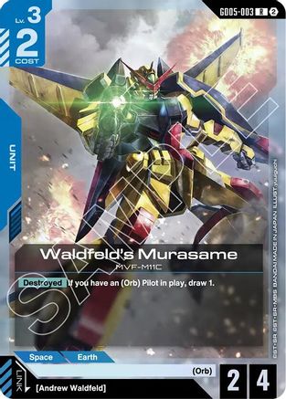Waldfeld's Murasame - Freedom Ascension (GD05-003) Holofoil | Grognard Games