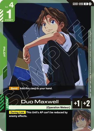 Duo Maxwell - Deck Build Box Freedom Ascension (GD01-090) | Grognard Games