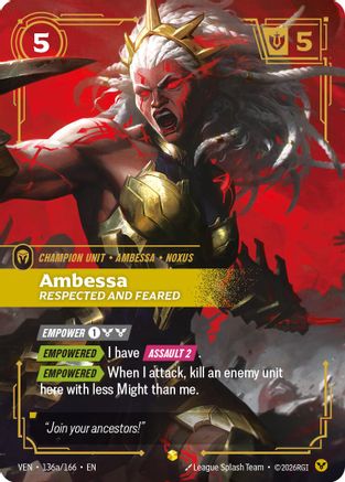 Ambessa - Respected and Feared (Alternate Art) (136a/166) - Vendetta Foil | Grognard Games