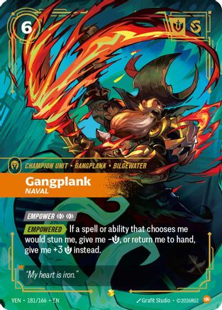 Gangplank - Naval (Overnumbered) (181/166) - Vendetta Foil | Grognard Games