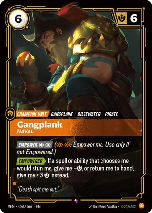 Gangplank - Naval (086/166) - Vendetta Foil | Grognard Games