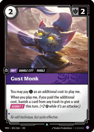 Gust Monk (101/166) - Vendetta Foil | Grognard Games
