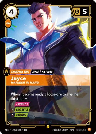 Jayce - Hammer in Hand (Alternate Art) (088a/166) - Vendetta Foil | Grognard Games
